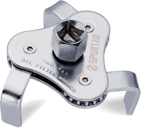 Spurtar Universal Oil Filter Wrench 3 Jaw Adjustable Oil Filter Removal Tool, 2 Way Oil Filter Wrench for Removing Oil Filters from Diameters 2-1/2'' to 4-9/16'' in Kuwait