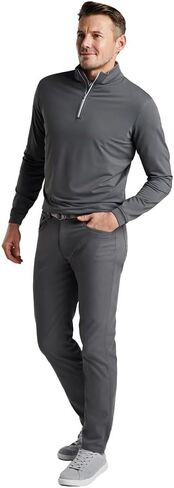 PETER MILLAR Mens Quarter Zip Knitwear, M, Grey in Kuwait