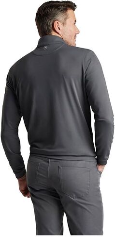 PETER MILLAR Mens Quarter Zip Knitwear, M, Grey in Kuwait