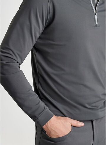 PETER MILLAR Mens Quarter Zip Knitwear, M, Grey in Kuwait
