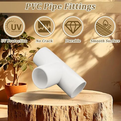 20 حزمة من تركيبات PVC مقاس 1/2 بوصة، تجهيزات أنابيب من فئة الأثاث 3 طرق لأنابيب SCH40 PVC، موصلات الأنابيب لجميع الهياكل والإطارات التي تصنعها بنفسك in Kuwait