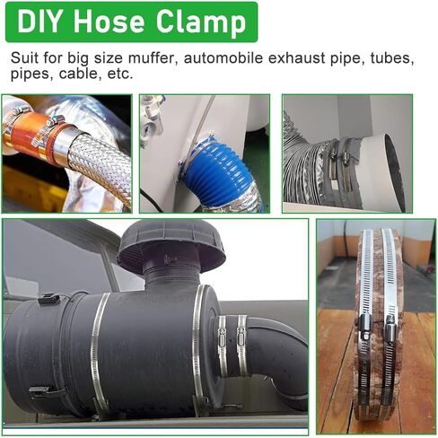 مجموعة متنوعة من مشابك خرطوم الفولاذ المقاوم للصدأ بطول 65.5FT/20m مع 20 قطعة مثبتات، حزام تثبيت معدني طويل قابل للتعديل DIY للأنابيب والمبرد الداخلي والسباكة والأنبوب والمبرد وخط الوقود in Kuwait
