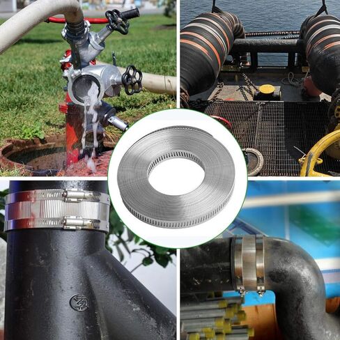 مجموعة متنوعة من مشابك خرطوم الفولاذ المقاوم للصدأ بطول 65.5FT/20m مع 20 قطعة مثبتات، حزام تثبيت معدني طويل قابل للتعديل DIY للأنابيب والمبرد الداخلي والسباكة والأنبوب والمبرد وخط الوقود in Kuwait