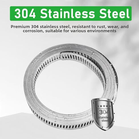 مجموعة متنوعة من مشابك خرطوم الفولاذ المقاوم للصدأ بطول 65.5FT/20m مع 20 قطعة مثبتات، حزام تثبيت معدني طويل قابل للتعديل DIY للأنابيب والمبرد الداخلي والسباكة والأنبوب والمبرد وخط الوقود in Kuwait