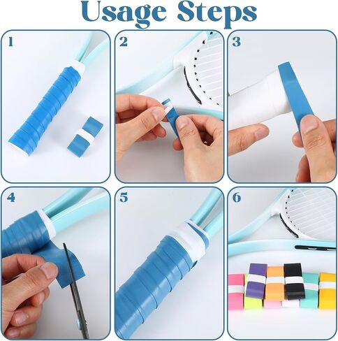 10Pcs Tennis Grip Tape Anti-Slip Pickleball Overgrip Grips Tapes Racket Grip Tape for Tennis Pickleball Badminton in Saudi Arabia