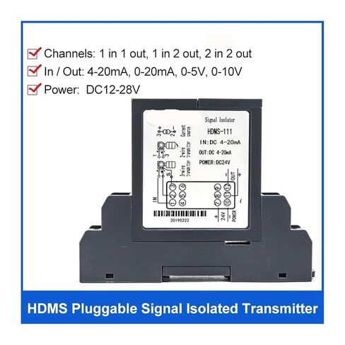 1pcs 12-28Vdc 4-20mA Signal Converter Analog Voltage Signal Splitter 35MM Rail(4-20MA to 0-10V_1 in 2 Out) in Kuwait