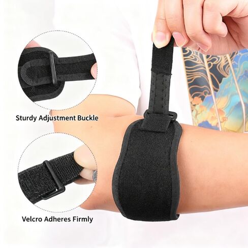 Tennis Elbow Brace 2Pack for Tendonitis, Elbow Pain Relief, for Tennis & Golfer's, Offer Support and Comfort for Eblow, One Size Fit All Elbow, Performance Forearm Band for Men Women, Black in Kuwait