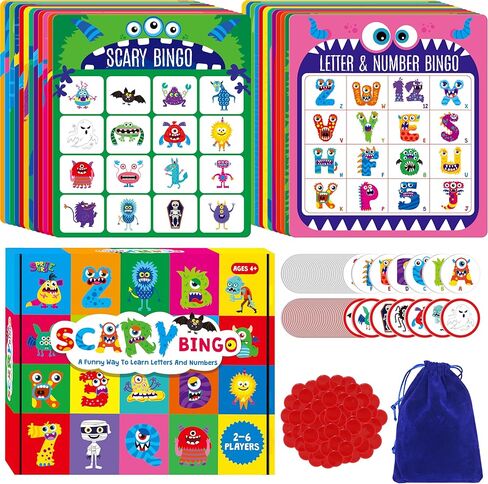 لعبة Spritegru Alphabet Bingo ، ABC & 123 Bingo Board Game for Kids 4-8 ، مثالية للفصل الدراسي والمنزل in Kuwait
