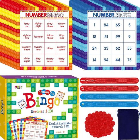 لعبة Spritegru Alphabet Bingo ، ABC & 123 Bingo Board Game for Kids 4-8 ، مثالية للفصل الدراسي والمنزل in Kuwait