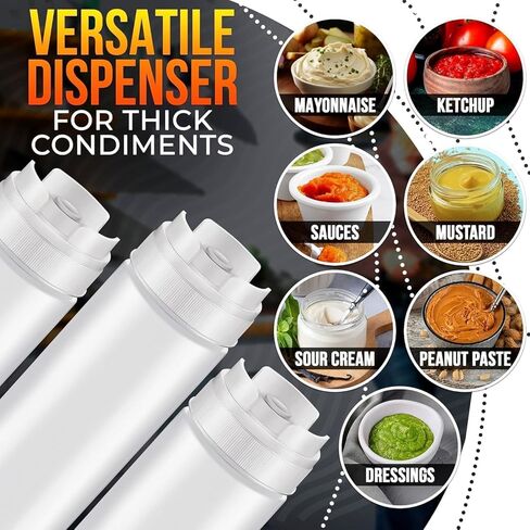Set of 6 Condiment Squeeze Bottles for Sauces 16 oz – Easy-to-Fill Clear Bottles with Self-Closing Valve | Ready-to-Dispense for Dressings, Ketchup, Mustard & More, Durable, Reusable, Mess-Free Design in Kuwait