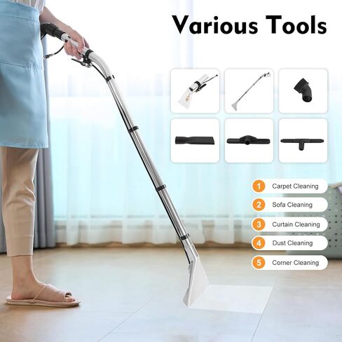 ماكينة تنظيف السجاد التجارية بقدرة 40 لتر/10.56 جالون، منظف فرشاة الأرضيات شديد التحمل بقدرة 1049 وات، غسالة كهربائية مستخرجة، شفط 230 ملي بار، لتنظيف الأريكة والأريكة الأرضية in Kuwait