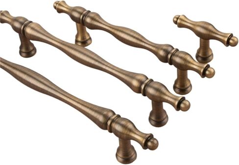 Retro Antique Brass Long Handle Kitchen Cabinet T-Handle Drawer Copper 1Pcs(8818-160-Gold) in Kuwait