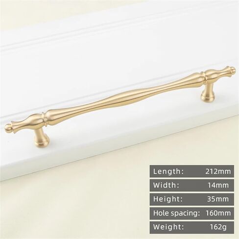 Retro Antique Brass Long Handle Kitchen Cabinet T-Handle Drawer Copper 1Pcs(8818-160-Gold) in Kuwait