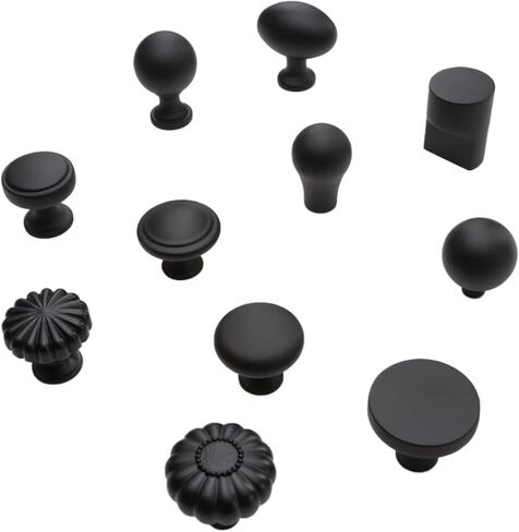 Solid Cabine Zinc Alloy Furniture Handles Drawer Kitchen Door Hardware 1Pcs(RZ009-Black) in Kuwait