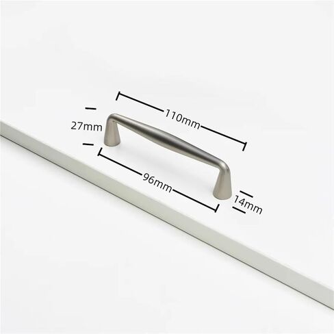 الصلبة سبائك الزنك مقابض للخزانة زخرفة الأثاث درج المطبخ خزانة باب التأثيرات 1 قطعة (نحى-Silver-C96mm) in Kuwait