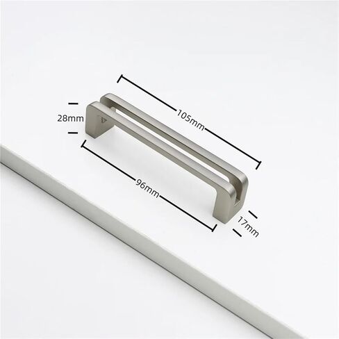 Cabinet Door Handles Zinc Alloy Solid Wardrobe Drawer Pulls Furniture Handle Hardware 1Pcs(Brushed-Silver-C96mm) in Saudi Arabia