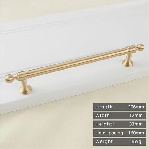 Retro Antique Brass Long Handle Kitchen Cabinet T-Handle Drawer Copper 1Pcs(8819-160-Gold) in Kuwait