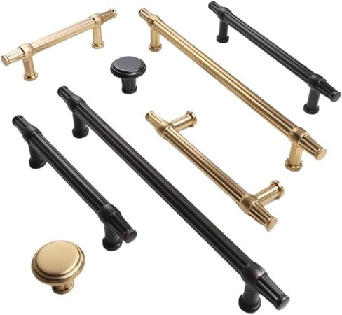 Solid Cabinet Handles Wardrobe Pull Cupboard Door Kitchen Retro Pulls 1Pcs(Black brown-C192mm) in Kuwait