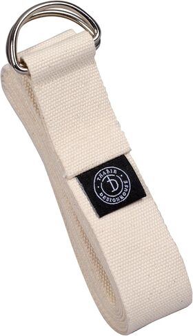 Tharie Organic Cotton Yoga Strap, GOTS Certified, Adjustable D-Ring, Soft & Durable Stretching Strap for Yoga, Pilates & Physical Therapy, 250 cm in Saudi Arabia