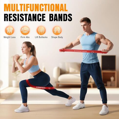 Resistance Bands for Working Out, Exercise Bands Yoga Straps with 6 Resistance Levels, Workout Bands for Sports Fitness, Leg Strength Training in Saudi Arabia