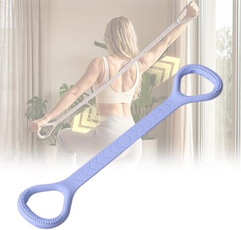 Yoga Stretching Belt Resistance Bands, Adjustable Silicone Flexibility Strap for Home Workout, Posture Support, Portable Non-Slip Exercise Band in Saudi Arabia