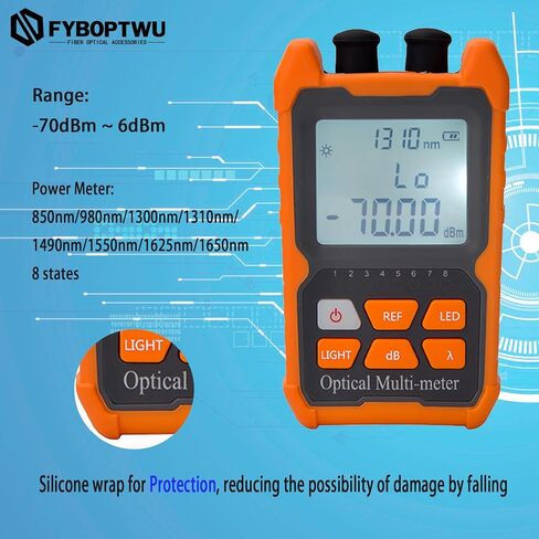 3 in 1 Function Fiber Optic Tester Portable Optical Power Meter (FC/SC/ST) & VFL 2mw Visual Fault Locator & LED, OPM & VFL, Range: (-70) dBm ~ (+6) dBm, 1pc in Saudi Arabia
