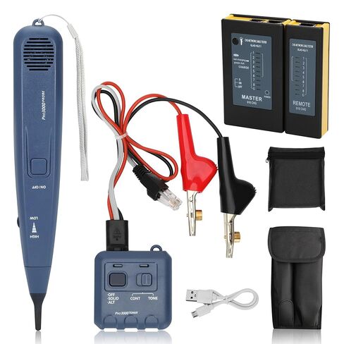 Pro3000 Tone Generator and Probe Kit Bundle with Network Cable Tester, Toner Electrical Tool, Ethernet Tester Tool for RJ45 Cat5/Cat5e/Cat6/Cat6a/Cat7 UTP/Shielded Cable, RJ11 & RJ12 in Kuwait