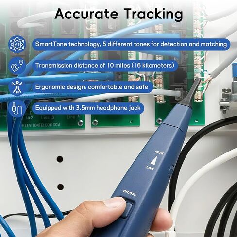 Pro3000 Tone Generator and Probe Kit Bundle with Network Cable Tester, Toner Electrical Tool, Ethernet Tester Tool for RJ45 Cat5/Cat5e/Cat6/Cat6a/Cat7 UTP/Shielded Cable, RJ11 & RJ12 in Kuwait