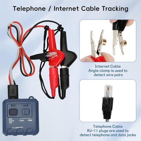 Pro3000 Tone Generator and Probe Kit Bundle with Network Cable Tester, Toner Electrical Tool, Ethernet Tester Tool for RJ45 Cat5/Cat5e/Cat6/Cat6a/Cat7 UTP/Shielded Cable, RJ11 & RJ12 in Kuwait