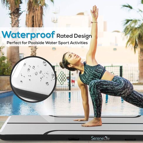 SereneLife 10FT Inflatable Gymnastics Tumble Track – Air Mat with Electric Pump, Storage Bag, Repair Kit – Cheerleading, Gymnastics, Beach, Gym, Home Training Mat in Saudi Arabia