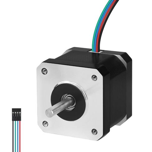 Nema 17 Stepper Motor 1.8‌°‌ 2 Phase High Torque 0.41Nm(58.06oz·in) Bipolar 42x40mm 1.5A 2.0Ω 4-Wire Shaft 24mm φ5mm 42 Stepper Motor Cable 1M for 3D Printer DIY Robot CNC Machine in Kuwait