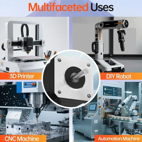 Nema 17 Stepper Motor 1.8‌°‌ 2 Phase High Torque 0.41Nm(58.06oz·in) Bipolar 42x40mm 1.5A 2.0Ω 4-Wire Shaft 24mm φ5mm 42 Stepper Motor Cable 1M for 3D Printer DIY Robot CNC Machine in Kuwait