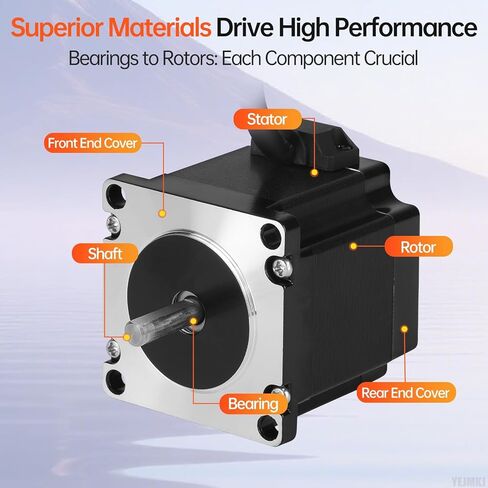 Nema 23 Stepper Motor 2 Phase 1.8‌°‌ 1.3Nm(184.1oz·in) High Torque Bipolar 55mm 4.2A 0.5Ω 4-Wire Shaft 21mm φ6.35mm 57 Stepper Motor Cable 1M for CNC Mill Lathe 3D Printer DIY Robot. in Kuwait