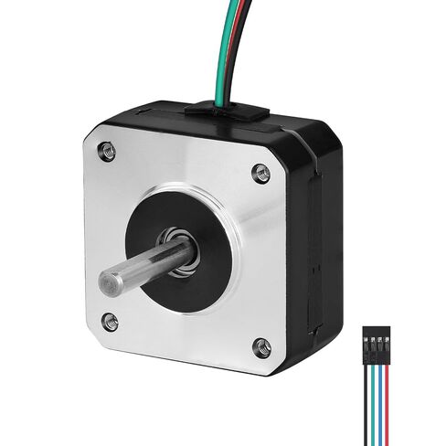 Nema 17 Stepper Motor 1.8‌°‌ 2 Phase High Torque 0.13Nm(18.41oz·in) Bipolar 42x21mm 1.0A 4.2Ω 4-Wire Shaft 24mm φ5mm 42 Pancake Stepper Motor Cable 1M for 3D Printer DIY Robot CNC Machine in Saudi Arabia