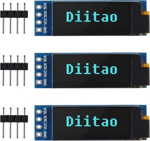 3Pcs 0.91'' LCD Display Modules 0.91inch IIC I2C OLED Display I2C OLED Screen Driver DC 3.3V/5V for Arduino(Blue Display) in Saudi Arabia