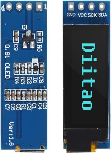 3Pcs 0.91'' LCD Display Modules 0.91inch IIC I2C OLED Display I2C OLED Screen Driver DC 3.3V/5V for Arduino(Blue Display) in Saudi Arabia