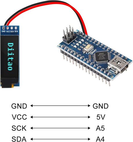 3Pcs 0.91'' LCD Display Modules 0.91inch IIC I2C OLED Display I2C OLED Screen Driver DC 3.3V/5V for Arduino(Blue Display) in Saudi Arabia
