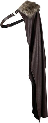 HiiFeuer Medieval Artificial Fur Shawl Half Shoulder Cape, Renaissance Adjustable Cloak Viking Warrior Costume for Ren Faire in Saudi Arabia