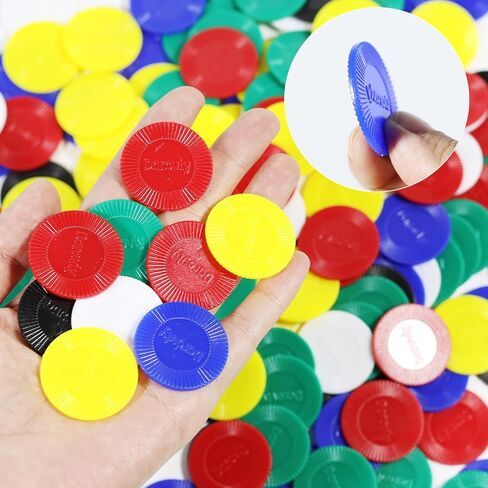 480 قطعة من رقائق البوكر البلاستيكية، رقائق لعبة البوكر السائبة، علامات العد للعب، تعلم الرياضيات، مكافآت تعليم الأطفال (قطر 3 سم/1.18 بوصة، 6 ألوان) in Kuwait