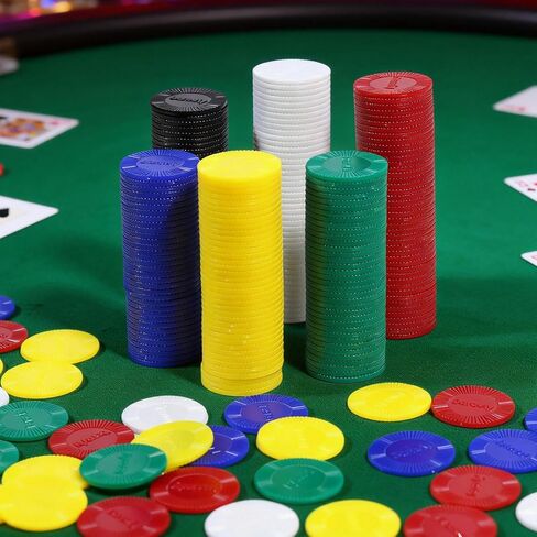 480 قطعة من رقائق البوكر البلاستيكية، رقائق لعبة البوكر السائبة، علامات العد للعب، تعلم الرياضيات، مكافآت تعليم الأطفال (قطر 3 سم/1.18 بوصة، 6 ألوان) in Kuwait