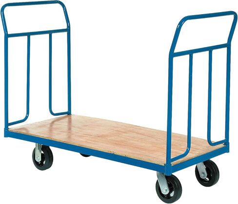 Global Industrial Wood Deck Platform Truck w/Removable Handles, 2400 Lb. Capacity, 6" Mold-On Rubber Wheels in Saudi Arabia