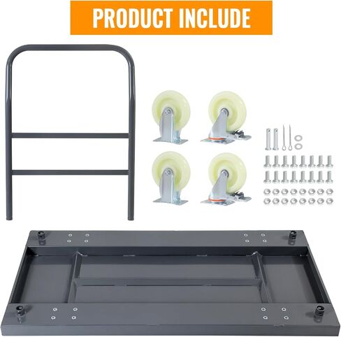 Heavy-Duty Platform Truck, 2500 LBS Steel Flatbed Cart, 47" L X 24" W X 32" H Flat Dollies, Hand Trucks with 5" Nylon Casters, Movable Utility Push Carts for Luggage Moving, Shopping in Kuwait