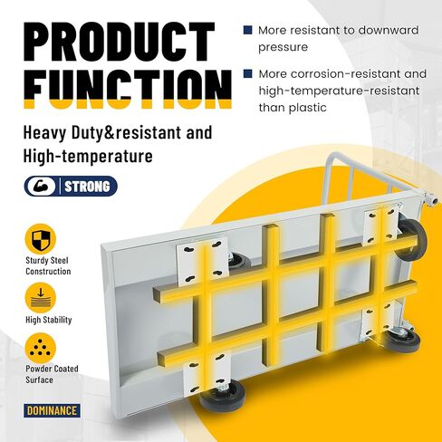 عربة دفع مسطحة لشاحنة منصة KUAFU، سعة وزن 2500 رطل، شاحنات يدوية ثقيلة دوللي مع عجلات مطاطية دوارة 360 درجة، عربة كبيرة الحجم 24 × 48 in Saudi Arabia
