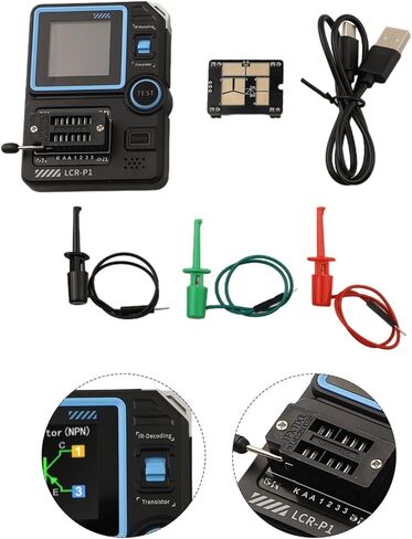 LCR-P1 Transistor Tester with 1.44" Color Display, 300mAh Battery, Zener Diode & MOSFET/IGBT/JFET Support, for Electronic Component Testing in Kuwait