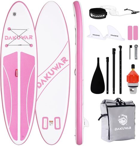 DAKUWAR Paddle Board 10'6''x33''x6'' Inflatable Stand Up Paddle Boards with SUP Accessories Ultra-Light Paddleboard Non-Slip Comfort Deck for Adults & Youth of All Skill Levels （Black and Grey） in Saudi Arabia