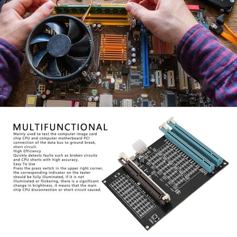 جهاز اختبار بطاقة الرسومات أداة تشخيصية PCI E AGP جهاز اختبار بطاقة الفيديو مع ضوء لوحدة معالجة الرسومات ماس ​​كهربائى كشف الدائرة المفتوحة طاقة 12 فولت تيار مستمر in Kuwait