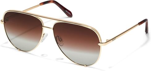 Quay - Sunglasses for Men & Women, Polarized Aviator Lenses with UV Protection, Oversized Sunglasses (High Key Extra Large, Black) in Kuwait