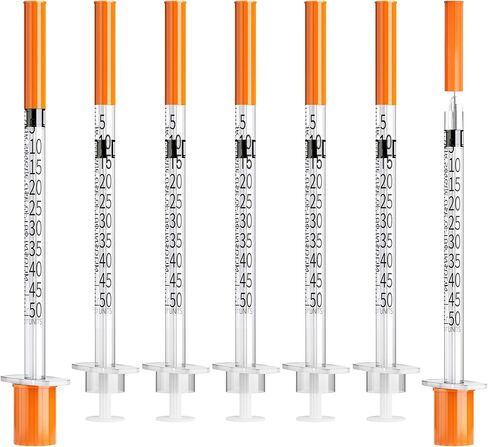 U-100 1ml Syringe 32G 1/4 Inch(6mm) , Syringes for Lab Supplies Dispensing Supplies, Individually Wrapped, Pack of 100 in Kuwait