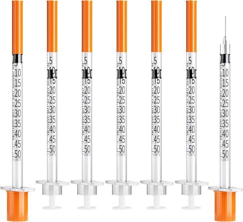 U-100 1ml Syringe 32G 1/4 Inch(6mm) , Syringes for Lab Supplies Dispensing Supplies, Individually Wrapped, Pack of 100 in Saudi Arabia