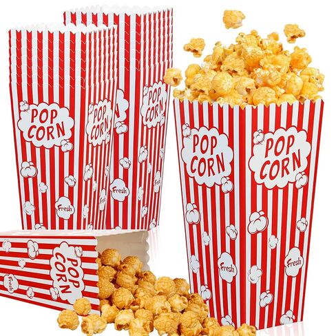 200 Pcs Popcorn Boxes Bulk, Large Capacity 46oz Popcorn Containers Buckets Bowls Tub Paper Cups Holders for Pop Corn Machine, Movie Night, Cinema, Carnival, Party,Concessions in Kuwait